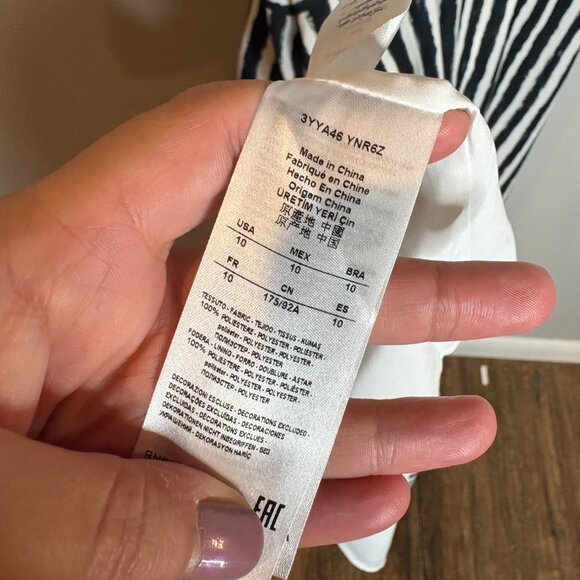 Armani Exchange Women's Wrap Stripe Printed Maxi Woven Dress - Picture 5 of 6